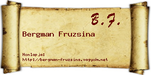 Bergman Fruzsina névjegykártya